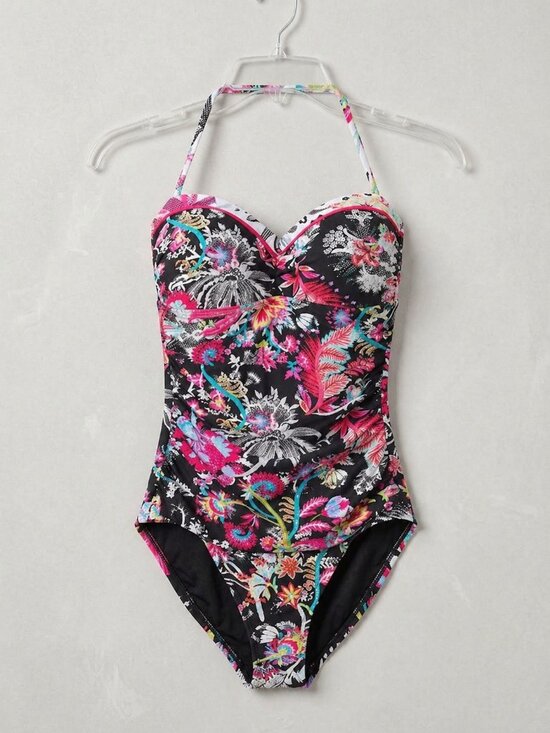 Tommy Bahama Other - Tommy Bahama Pearl Ocean Garden Shirred One Piece Swimsuit Size 4 Tummy Control